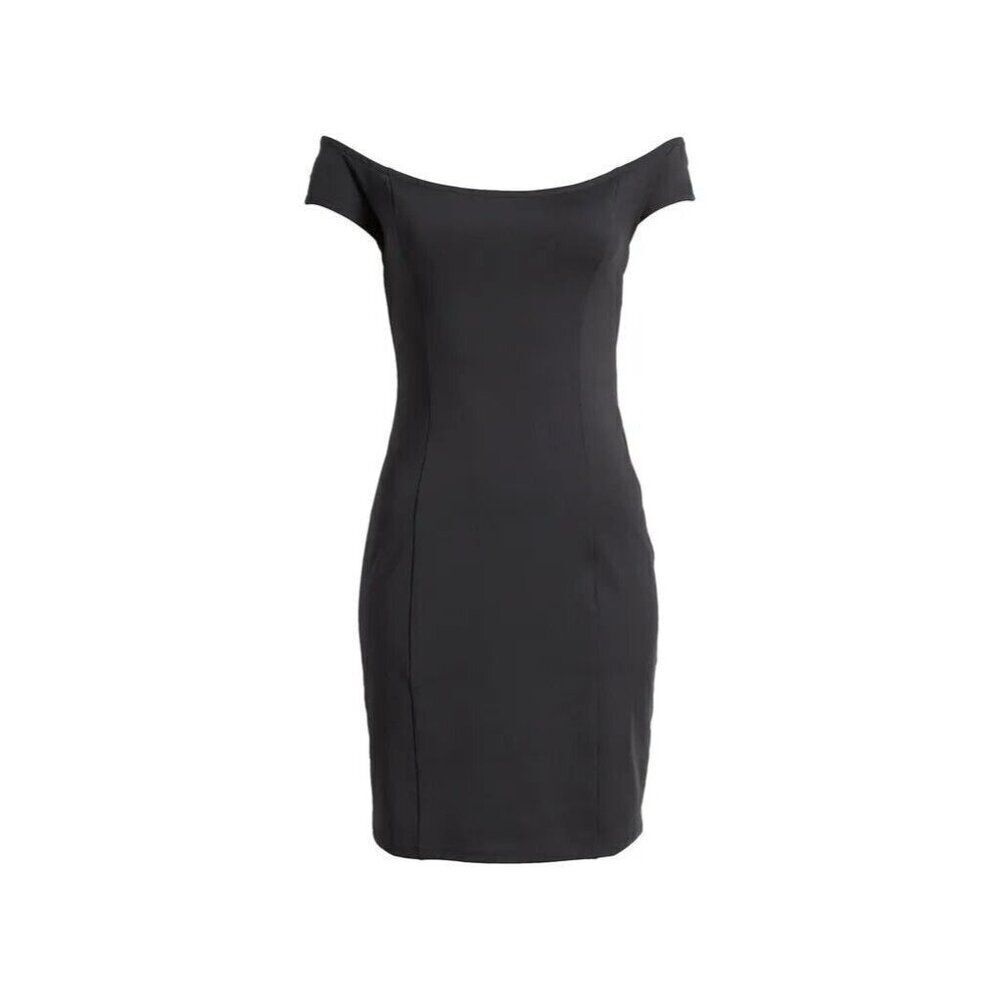 Open Edit Off the Shoulder Sheath Dress, Black
